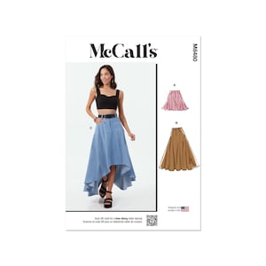 Può includere: Modello di cucito McCall's M8480 per una gonna asimmetrica con tre stili diversi: una gonna a quadri rossi e bianchi, una gonna marrone e una gonna di jeans. Il modello include un codice QR per un tutorial video di cucito.