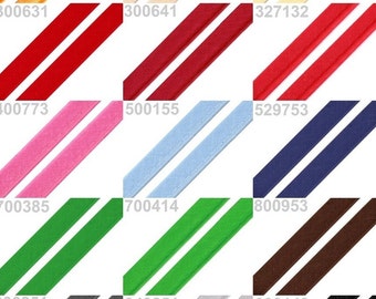 0.58EUR/meter, 5 m piping tape, piping tape, cotton, 12 mm, various colors