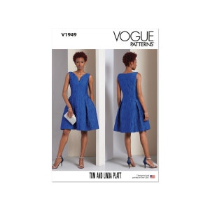 Vogue sewing pattern V1949 - elegant sleeveless dress