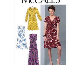 McCalls sewing pattern M7381 - Dress with attached skirt - shoulder rowed