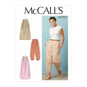 McCalls Sewing Pattern M7907 - Pants - Pleated Waistband - Cargo Pants