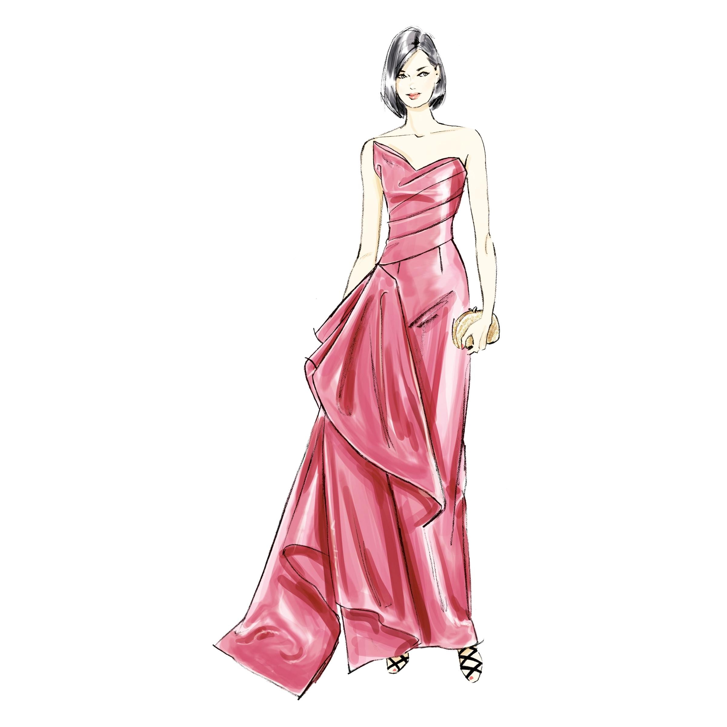 Vogue Sewing Pattern V2131 - Extravagant Evening Gown With Train