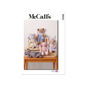 Cartamodello McCalls M8422 - personaggi giocattolo, orsacchiotti, conigli, topi