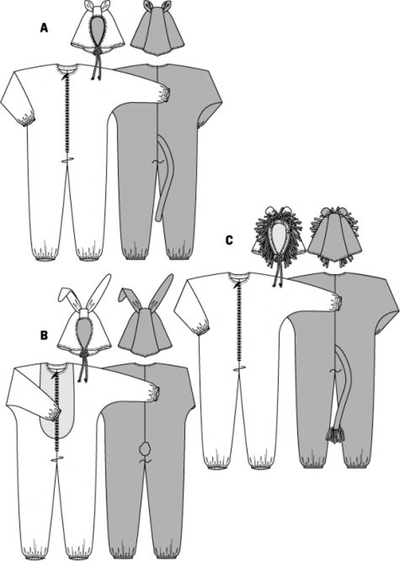 Burda Style Schnittmuster Kostüm Tiere Tiger Löwe Hase Nr.3576 Bild 5