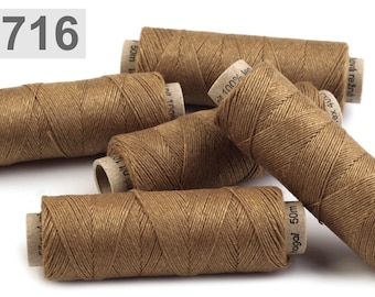 1 roll, 50 m linen thread, yarn, bronze antique, 716
