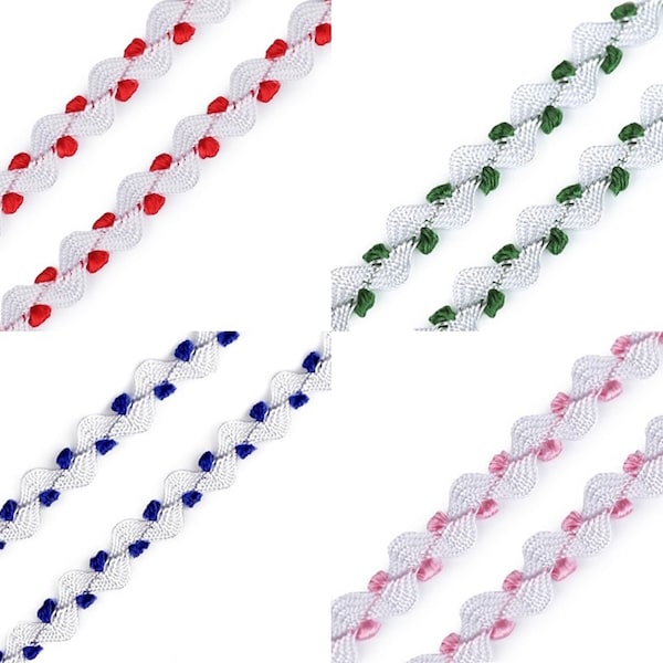 0.59EUR/meter 5 m Serrated strands 4 mm / 6 mm Viscose Zick Zack 2-coloured various. Colours