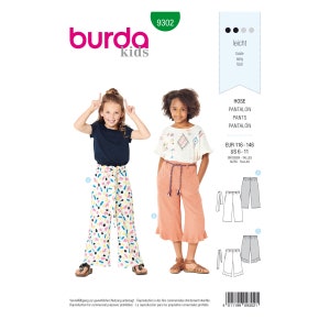 Burda sewing pattern - elasticated trousers - culottes - 7/8 length - No. 9302