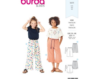 Burda sewing pattern - elasticated trousers - culottes - 7/8 length - No.9302