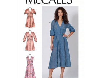 McCall&#39;s Sewing Pattern M7974 - Dress - wide waistband - gathered