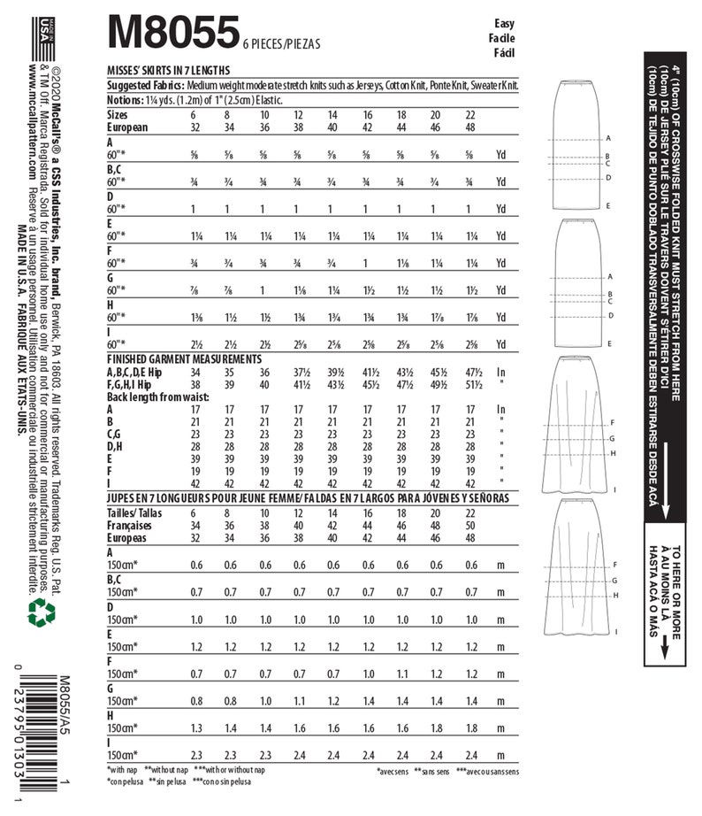 McCalls pattern M8055 skirt narrow or lively image 5