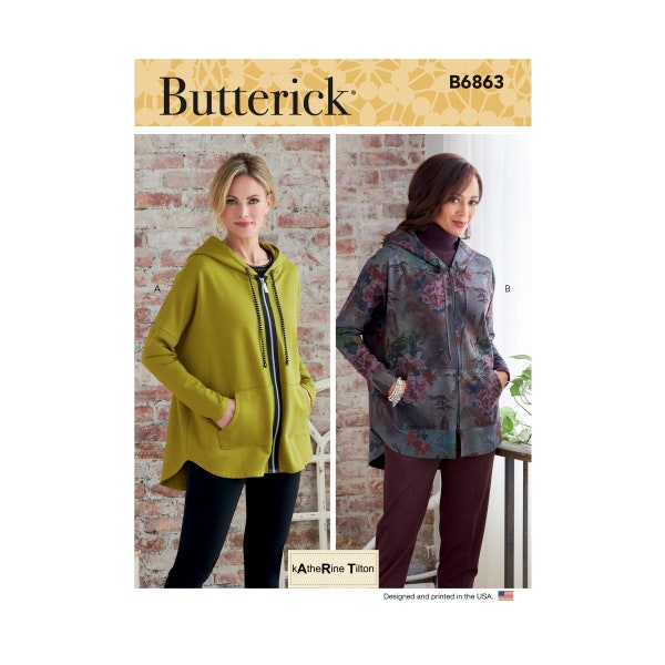 Butterick Schnittmuster - B6863 - Jacke, Damenjacke, Kapuzenjacke