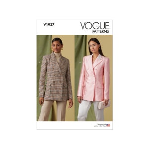 Vogue sewing pattern V1927 - Blazer for women, double-breasted closure