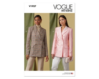 Vogue Sewing Pattern V1927 - Ladies Blazer, Double Breasted Closure