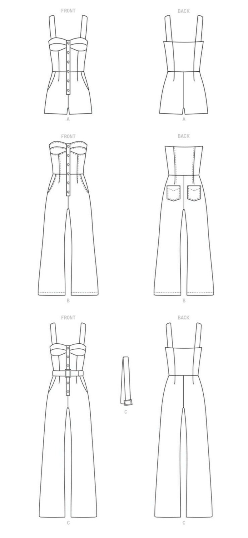 McCalls Sewing Pattern M8101 Jumpsuit Jumpsuit Button | Etsy