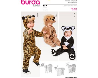 Burda Style Sewing Pattern - Carnival - 3x Animal Overalls - No. 2355