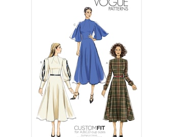 Vogue Sewing Pattern V9327 - Dress - Flared Skirt - High Neck