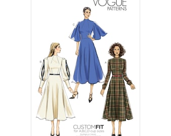 Vogue Sewing Pattern V9327 - Dress - Bell Skirt - High Neck