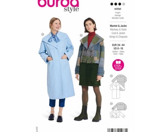 Burda Style Schnittmuster Nr. 5860 - Mantel und Jacke - großzügiger Spatenkragen