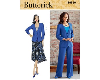 Butterick Schnittmuster - B6860 - Damenhose, Rock, Blazer