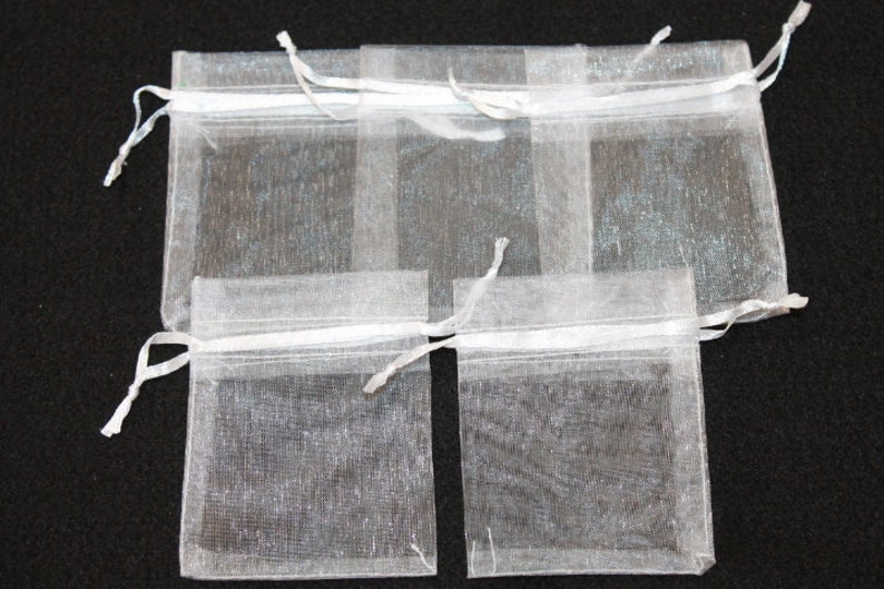 5x organza bags, tulle bags, various Colours image 6