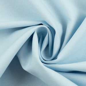 7.80EUR/ 1 m- Light blue plain cotton fabric- combination fabric - heather