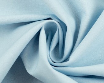 7.80EUR/ 1 m - light blue uni cotton fabric - combi fabric - heather