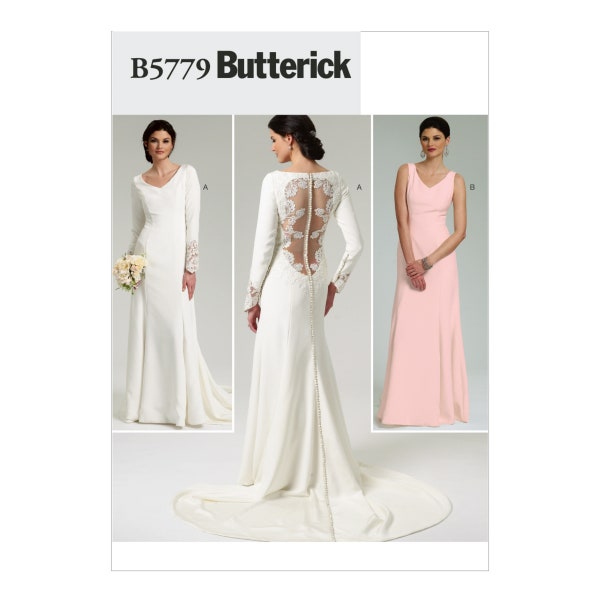 Patron de couture Butterick - B5779 - robe de soirée élégante, robe de mariée simple