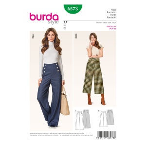Naaipatroon in Burda-stijl - Broeken - Marlene broeken en culottes - nr. 6573
