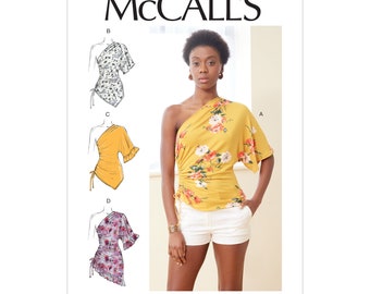 McCalls pattern M7955 - blouse - diagonal neckline - side-grooved