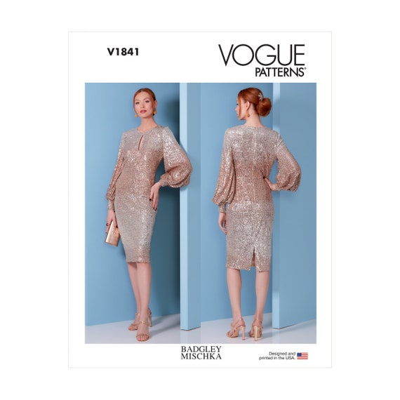 Vogue Sewing Pattern V1841 - Elegant Dress - Evening Wear - Wide Sleeves With Cuffs - Etsy Vogue Sewing Pattern V1841 - Elegant Dress - Evening Wear - Wide Sleeves With Cuffs - Etsy