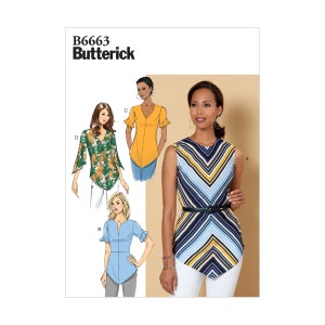 Butterick sewing pattern - B6663 - Blouse, summer blouse short sleeves