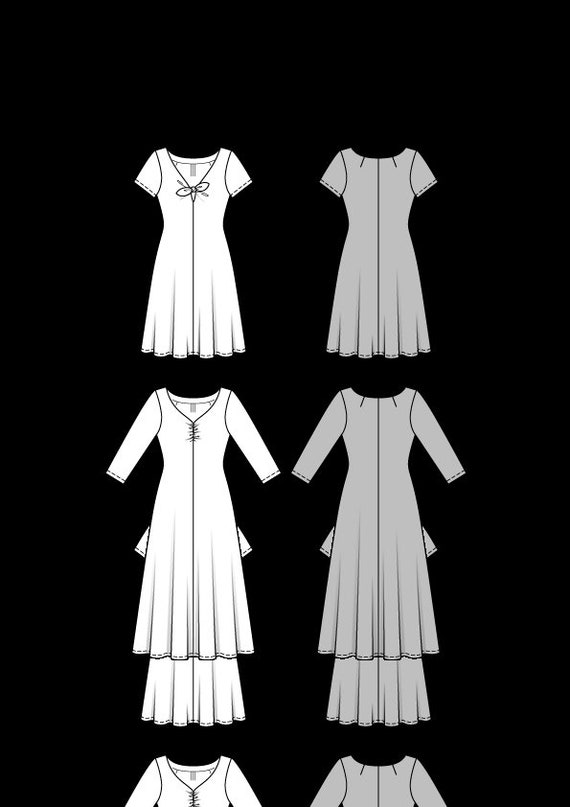 Burda-6531 Burda Ladies Easy Sewing Pattern 6531 Jersey Knit Dresses