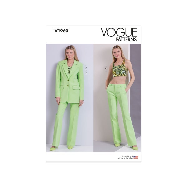 Vogue sewing pattern V1960 - trouser suit and bustier