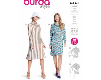 Burda Style Schnittmuster Nr. 5826 - Kleid - Hemdblusenkleid - Wickeleffekt