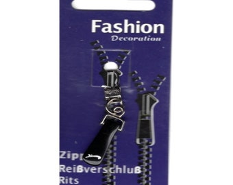 Zipper Pendant - Plastic - Black