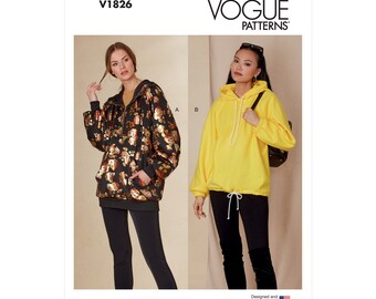 Vogue Schnittmuster V1826 - Blouson - Sweater - Kapuzenshirt