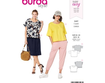 Burda sewing pattern - shirt - round neckline - boxy shape - ruffles - No.6243