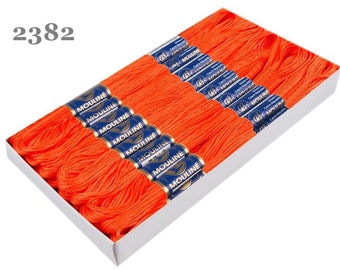 Nitarna Embroidery Thread - Mouline - 8 m - 6 ply, Red Orange