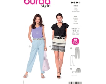 Burda Style Pattern No. 6015 - Pants - Shorts - with elastic band and pockets