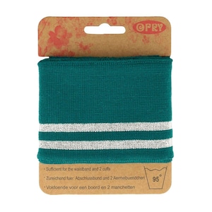 Opry - Cuff - Bündchen - 6,5cm x 110cm - elastisch - Plisterkarte - gestreift,  19 - 27