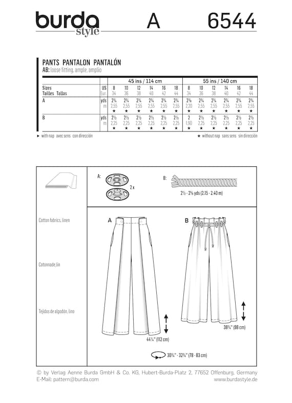 Cartamodelli Donna Cartamodello Burda 6859 Pantaloni Donna