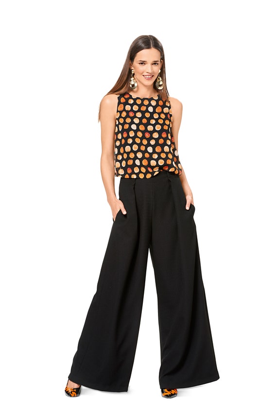 Burda Style #6032 - Cartamodello Per Pantaloni A Gamba Larga Donna, Taglie 34-44, Istruzioni In 6 Lingue