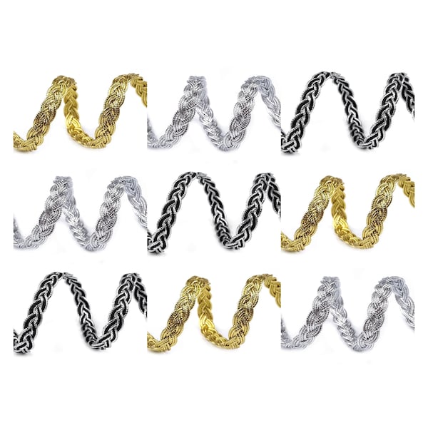 Leonean border - jewelry ribbon crafting decorating sewing - 8 mm - gold, silver, sw