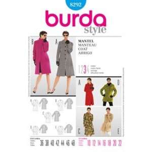 Burda Style sewing pattern - coat - 8292