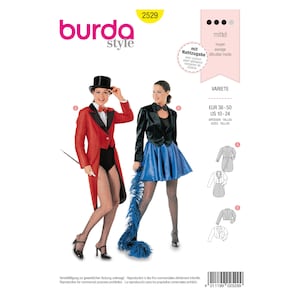 Burda Style Sewing Pattern - Costume - Variety - Tailcoat - Bolero - No.2529