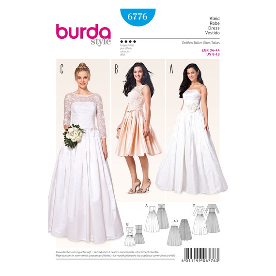 Cartamodello Burda Style 6040 - Maxi Abito E Camicetta Tunica - Taglie 34-44 - Livello Medio