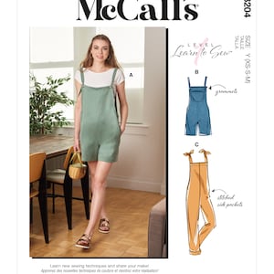 Molde de costura McCall's M8204 - Macacão - Jardineiras - 3 variações