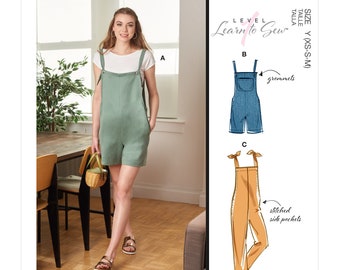 McCalls Sewing Pattern M8204 - Overall - Dungarees - 3 Variations