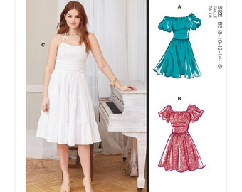 McCalls Sewing Pattern M8211 - Dress - ruffled women's dress in 3 variants