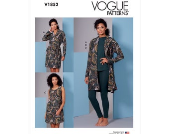 Vogue Pattern V1852 - Robe - Chemise avec Leggings - Veste
